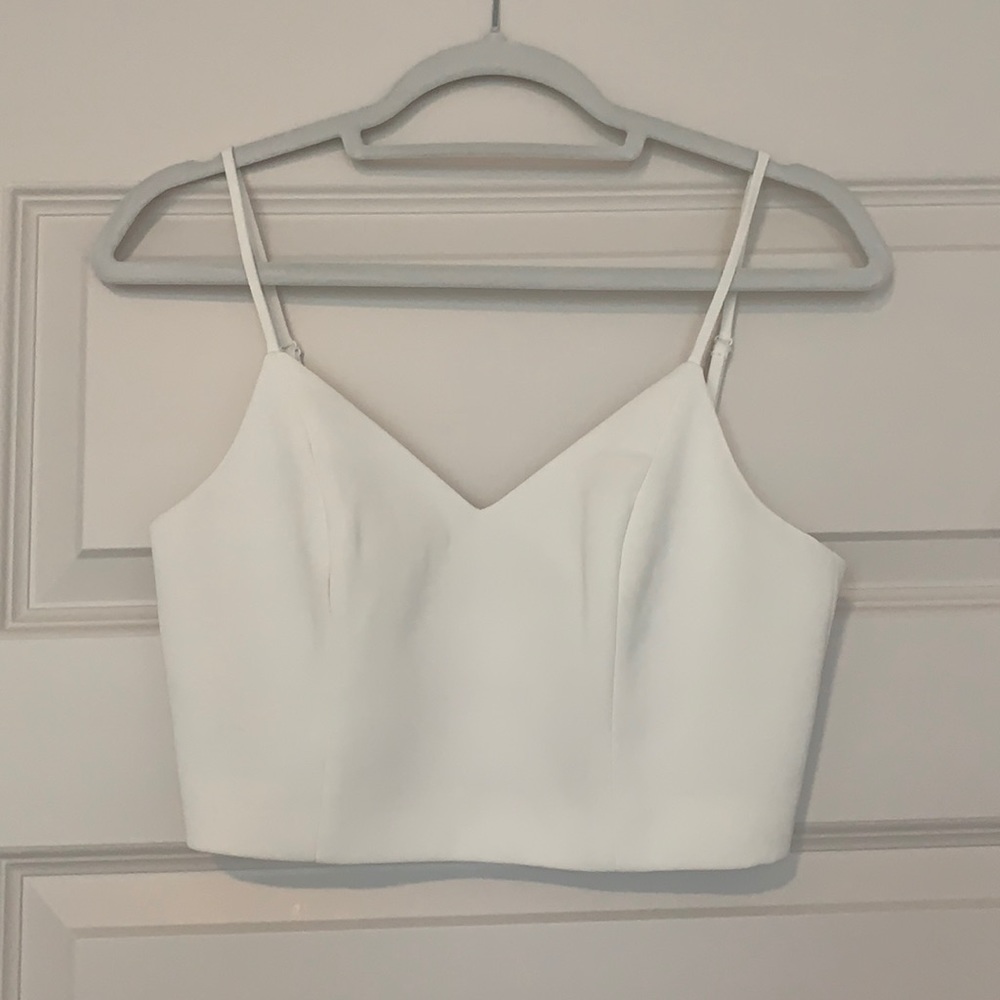 White Cropped Keepsake the Label Top